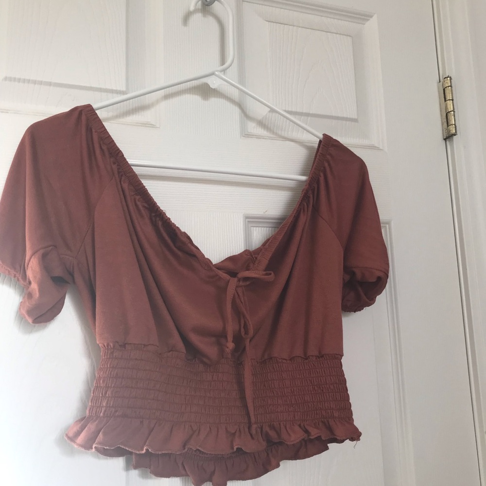 Cropped off the shoulder top